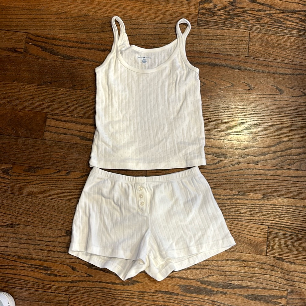 BRANDY MELVILLE EYELET SHORTS AND TANK (one size)